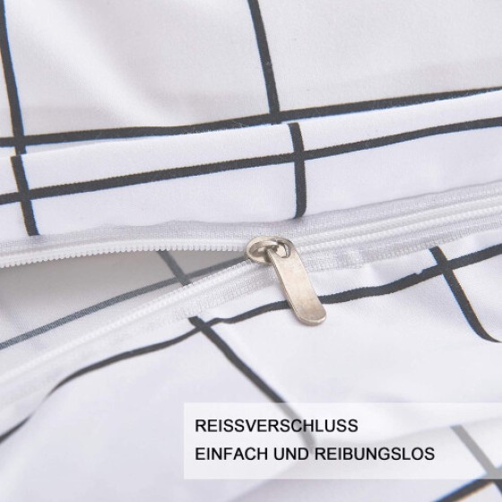 Plaid sheets + 2 plaid pillowcases duvet cover in microfiber.